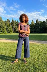 M&Co Indigo Blue Wide Leg Cropped Jeans | M&Co 1