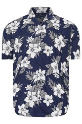 BadRhino Big & Tall Rust Orange & Navy Blue Leaf Print Shirt | BadRhino 6