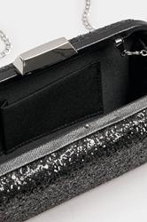 Black Sequin Clutch Bag | Yours Clothing 5