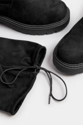 Black Faux Suede Knee High Boots In Extra Wide EEE Fit | Yours Clothing  6
