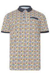 KAM Big & Tall White Skull Print Polo Shirt | BadRhino 2