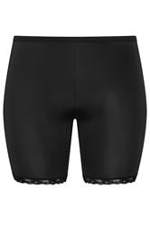 Black Lace Trim Anti Chafing High Waisted Shorts | Yours Clothing 4