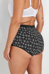 YOURSET 5 PACK Curve Black & Pink Bow Print Full Briefs | Yours Curve  5
