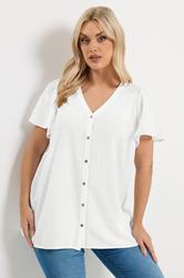 YOURS Plus Size White Button Through Blouse | Yours Clothing 3