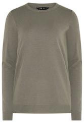 LTS Tall Mocha Brown Knitted Crew Neck Jumper