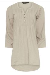 LTS Tall 2 PACK Beige Brown & Blue Cotton Henley Tops | Long Tall Sally 9