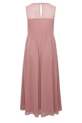 YOURS LONDON Plus Size Pink Lace Detail Chiffon Maxi Dress | Yours Clothing 7