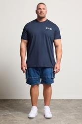 BadRhino Big & Tall Navy Blue Japanese Dragon Graphic T-Shirt | BadRhino 1
