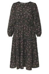 M&Co Petite Black Floral Long Sleeve Ruffle Dress | M&Co 5