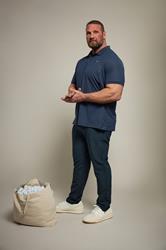 BadRhino Big & Tall Navy Blue Pique Golf Polo Shirt | BadRhino 3