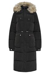 LTS Tall Black Padded Midi Coat