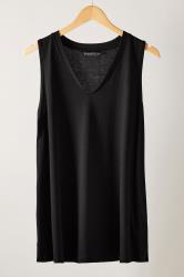 EVANS Curve Black Modal Rich Vest Top