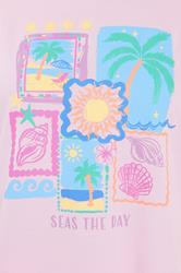 YOURS Plus Size Pink 'Seas The Day' Pyjama Set | Yours Clothing 5
