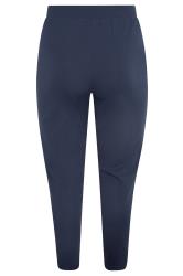 Plus Size Navy Blue Stretch Tapered Trousers | Yours Clothing 7