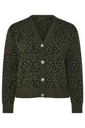 LIMITED COLLECTION Plus Size Khaki Green Leopard Print Cardigan | Yours Clothing  5