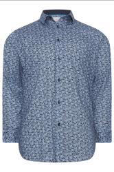 BadRhino Tailoring Big & Tall Blue Paisley Print Formal Shirt