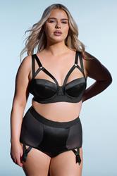 PLAYFUL PROMISES Black Candace Balcony Underwired Bra | Yours Clothing 2