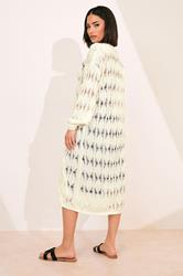 PixieGirl Petite Women's Ivory White Crochet Maxi Tie Cardigan | PixieGirl 4