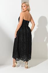 YOURS LONDON Plus Size Black Sleeveless Lace Maxi Dress | Yours Clothing 2