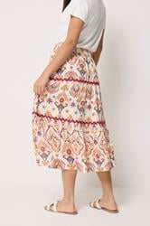 M&Co Petite Orange Abstract Print Maxi Skirt | M&Co 4