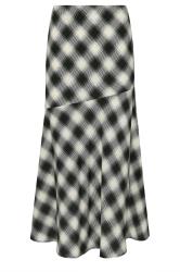 PixieGirl Petite Black Blurred Check Maxi Skirt