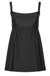 YOURS Plus Size Black Square Neckline Tummy Control Swim Dress | Yours Clothing 7