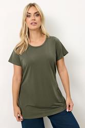 YOURS Plus Size Khaki Green Core T-Shirt | Yours Clothing 3