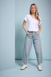 M&Co Blue Light Wash Barrel Jeans | M&Co 3