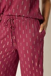 M&Co Berry Red Foil Cropped Trousers | M&Co 5