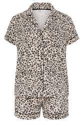 YOURS Plus Size Natural Brown Leopard Pyjama Set | Yours Clothing 4