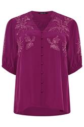 M&Co Berry Purple Sequin Embellished Blouse | M&Co 5