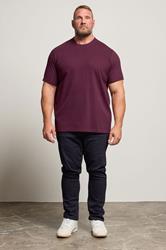BadRhino Big & Tall Burgundy Red Ottoman Textured T-Shirt | BadRhino 1
