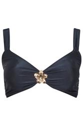 YOURS Plus Size Navy Blue Flower Detail Bikini Top | Yours Clothing 7