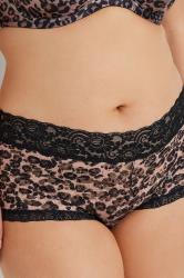 YOURSET Plus Size 3 PACK Red & Black Leopard Print Lace Mid Rise Shorts | Yours Clothing 4