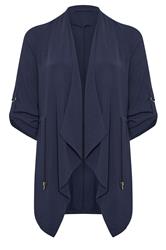 EVANS Curve Navy Blue Lightweight Waterfall Jacket