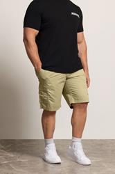 JACK & JONES Big & Tall 2 PACK Neutral And Olive Green Cargo Shorts | BadRhino 1