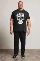 BadRhino Big & Tall Black Skull & Snake Graphic T-Shirt | BadRhino 1
