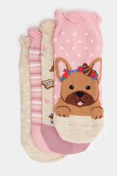 YOURSET 4 PACK Plus Size Pink Brunch Print Trainer Liner Socks | Yours Clothing 3