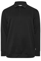 JACK & JONES Big & Tall Black Radley Polo Sweatshirt | BadRhino 4