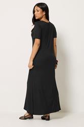 PixieGirl Petite Women's Black Short Sleeve T-Shirt Maxi Dress | PixieGirl  2