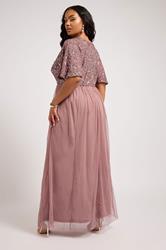 LUXE Plus Size Pink Embellished Maxi Dress | Yours Clothing 4
