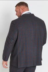 BadRhino Tailoring Big & Tall Blue & Red Checked Suit Jacket | BadRhino 8