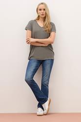 LTS PREMIUM Tall Grey V-Neck Modal T-Shirts | Long Tall Sally 1