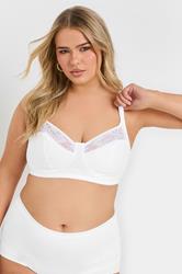 YOURSET 2 PACK Curve Blue & White Cotton Lace Trim Non-Padded Non-Wired Bralettes | Yours Clothing 2