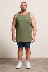 BadRhino Big & Tall 3 Pack Blue/Green/Brown Extra Long Plain Vest Top | BadRhino 4