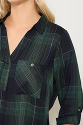 YOURS Plus Size Dark Green Check Overhead Shirt | Yours Clothing 4