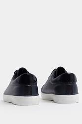 Navy Blue Faux Leather Lace Up Trainers In Extra Wide EEE Fit | Yours Clothing 4