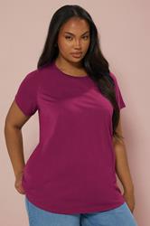 YOURS Plus Size 3 PACK Dark Pink Core T-Shirt Essentials Set | Yours Clothing 2