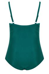 YOURS Plus Size Teal Green Crossover Super Sculpt Swimsuit | Yours Clothing 7