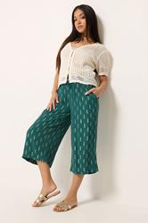 M&Co Petite Teal Green Foil Detail Cropped Trousers | M&Co 2